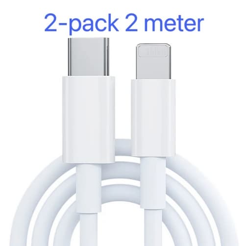 2-Pack 2M USB-C til Lightning-kabel for iPhone