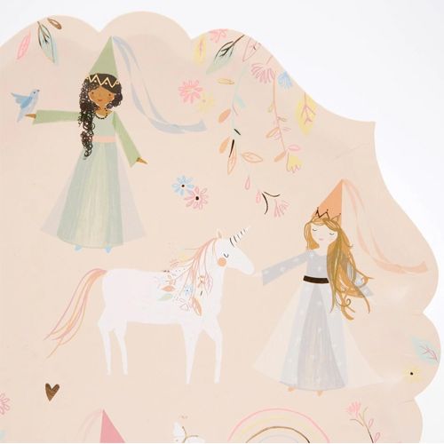 Meri meri borden magische prinses - large - 8st