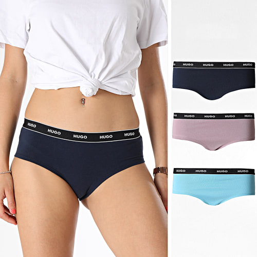 Lot De 3 Culottes Femme 50469658 Bleu Marine Bleu Clair Rose