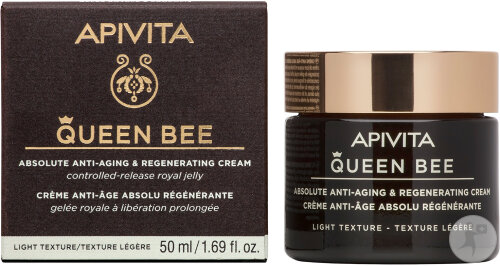 Apivita Queen Bee Crème Anti-Âge Absolu Régénérante Texture Légère Pot 50ml