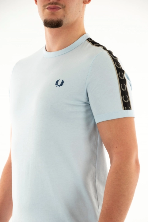 Tee shirt fred perry contrast tape ringer v27 lightice/wrmgrey