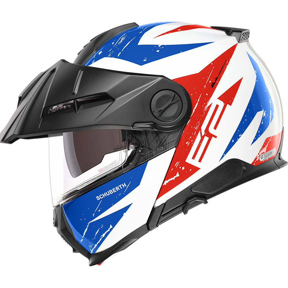 Schuberth - Casque E2 Explorer Blanc brillant / Bleu / Rouge