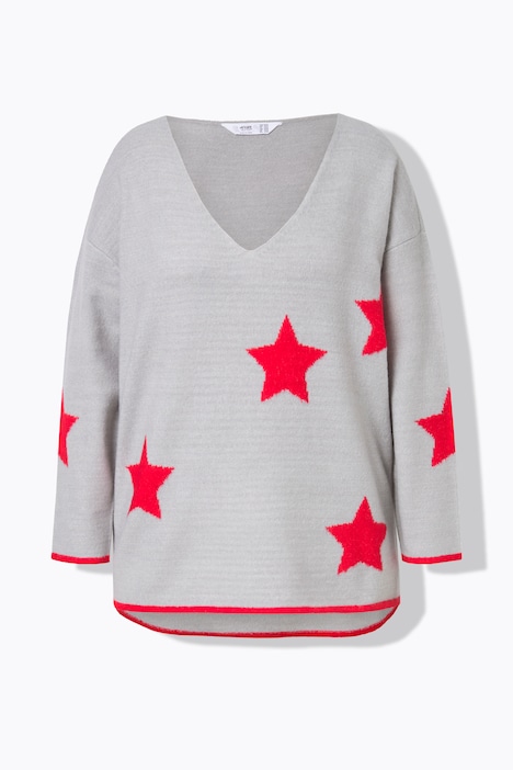 Pullover, oversized, Sterne, Langarm