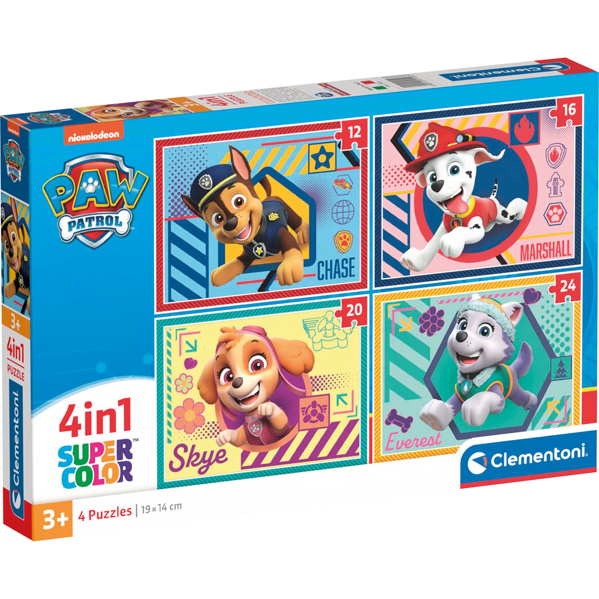 Clementoni Puzzle Supercolor 4 in 1 - Paw Patrol