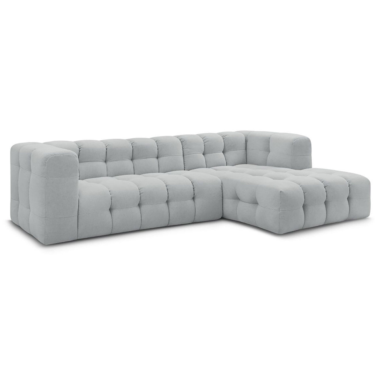 Bobochic Canapé d'angle droit cloud gris clair - 288x184x75 cm