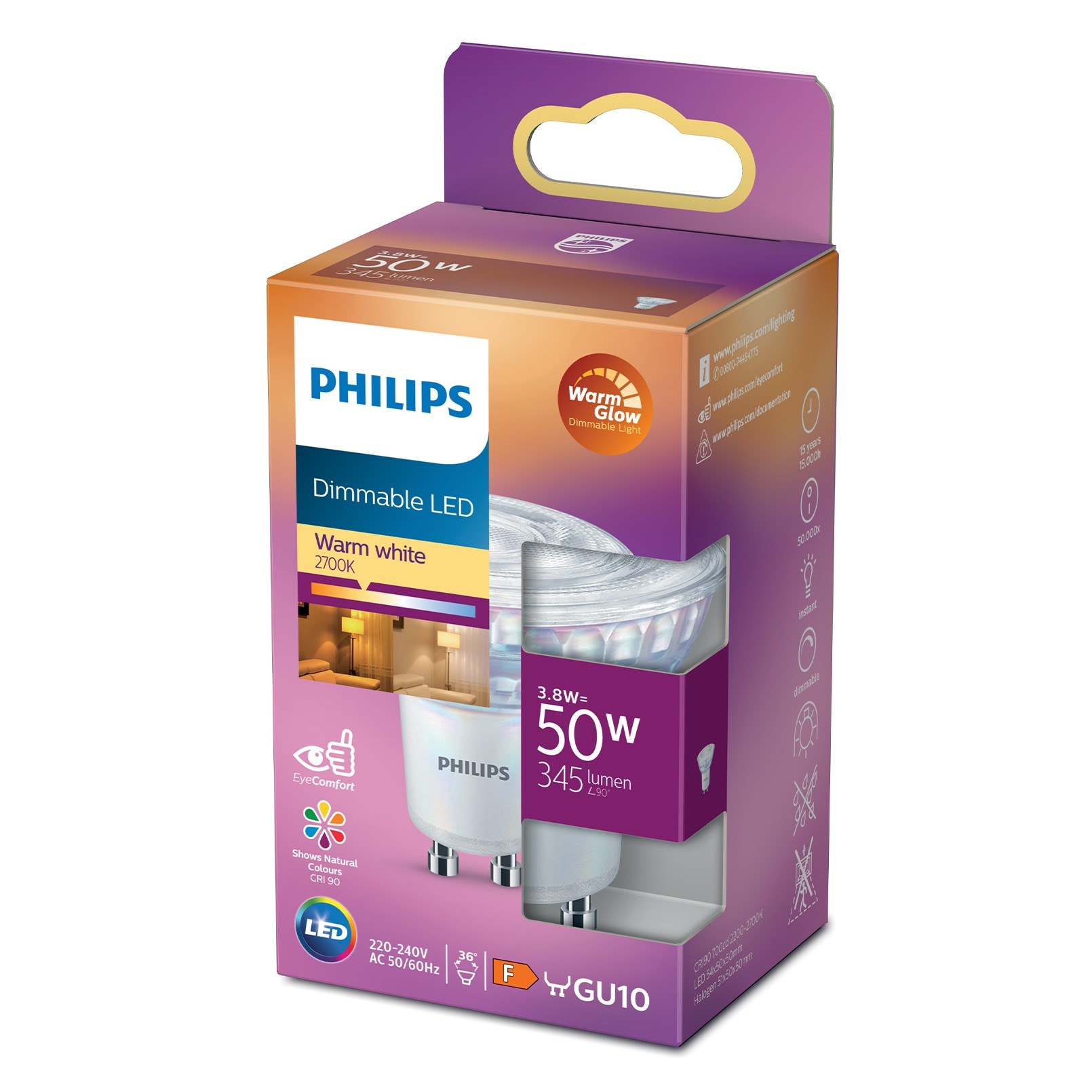Philips LED-pære GU10 345 lm