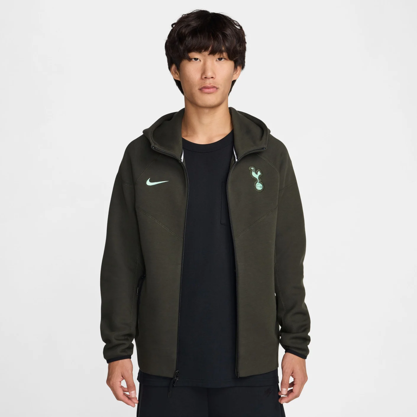 Nike Tottenham Hotspur Tech Fleece Trainingspak 2024-2025 Donkergrijs Groen Lichtblauw