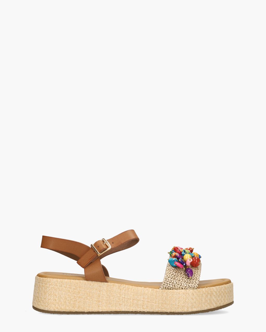 Lisa & Jo Willeniek Cognac/Beige Damessandalen