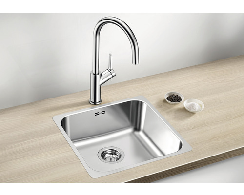 Blanco SUPRA 400-IF R12 spoelbak, 440 x 440 mm, roestvrij staal, geborstelde afwerking, 526350