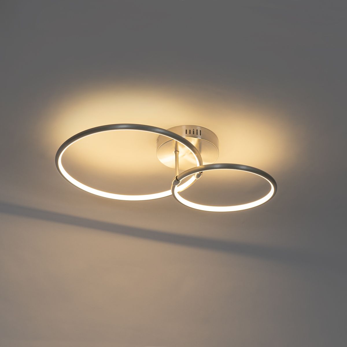 Design plafondlamp staal incl. LED 3-staps dimbaar 2-lichts - Joaniqa