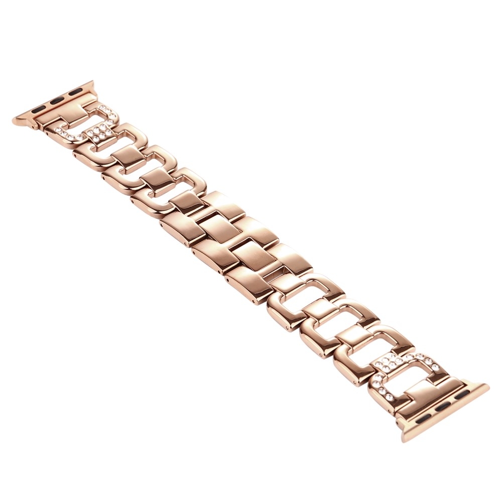 Apple Watch (42/41/40/38 mm) Edelstahl Armband mit Glitzersteinen - Roségold