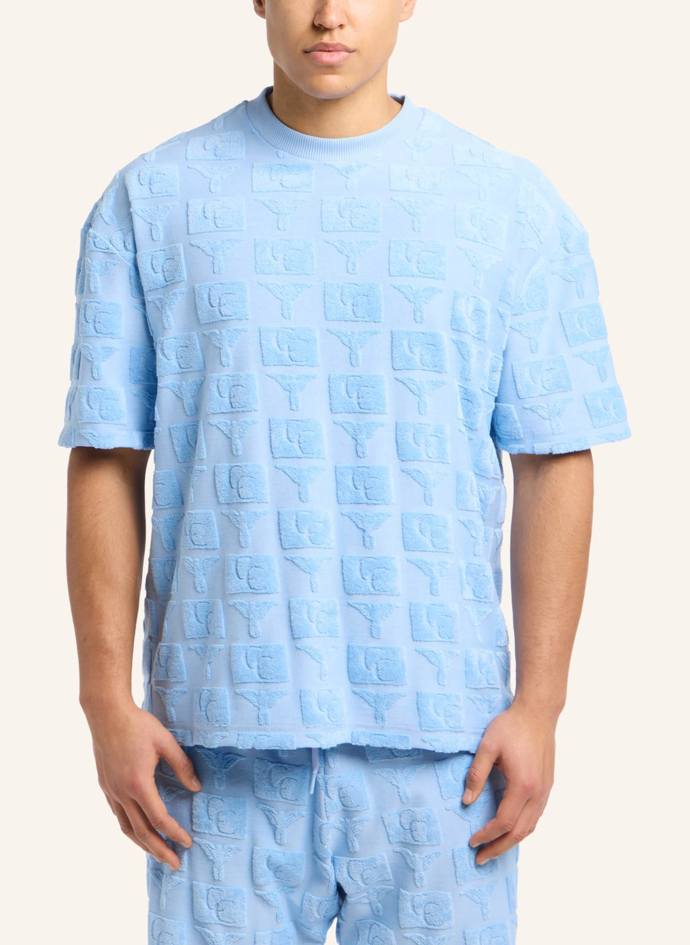 CARLO COLUCCI Oversize T-Shirt mit Frotteeinsätzen EBNICHER