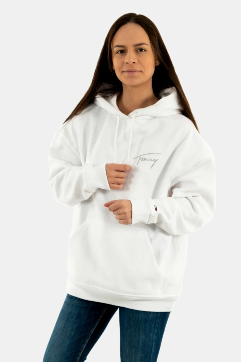 sweat tommy jeans dw0dw11815 blanc