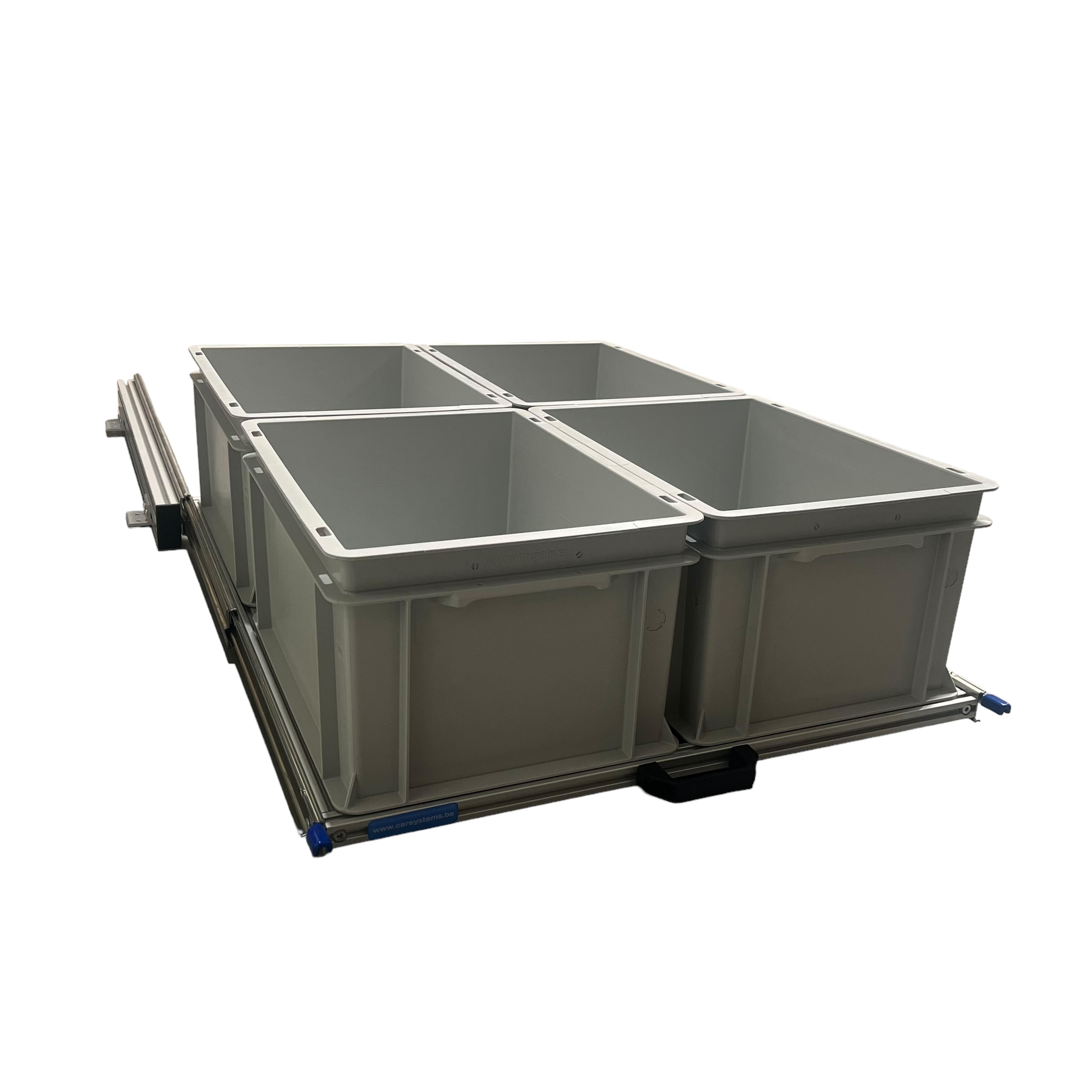 Aluminium schuifframe 80x60 cm met 4 open bakken