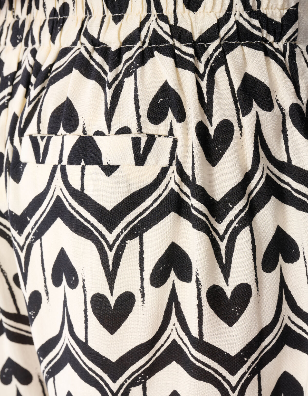 Heart Print Skort Gebroken Wit/Zwart