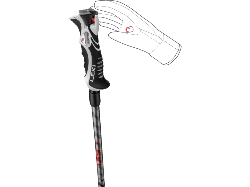 LEKI Hot SHOT S, Ski racing, 135 cm, Voksen, Unisex, Sort, Lys grå, Aluminium