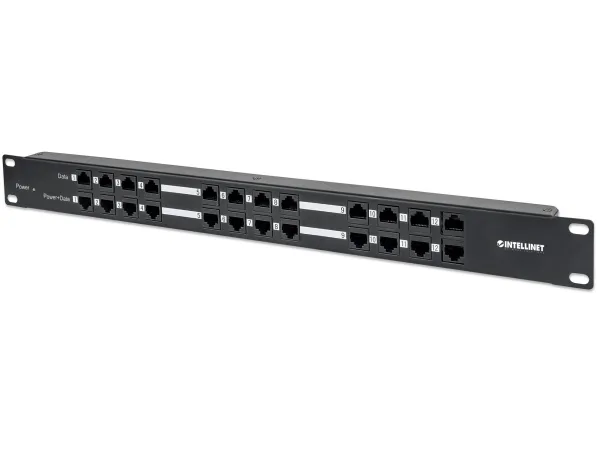 Intellinet 720342, RJ-45, Cat5e, Sort, Metal, Reolmontering, 1U