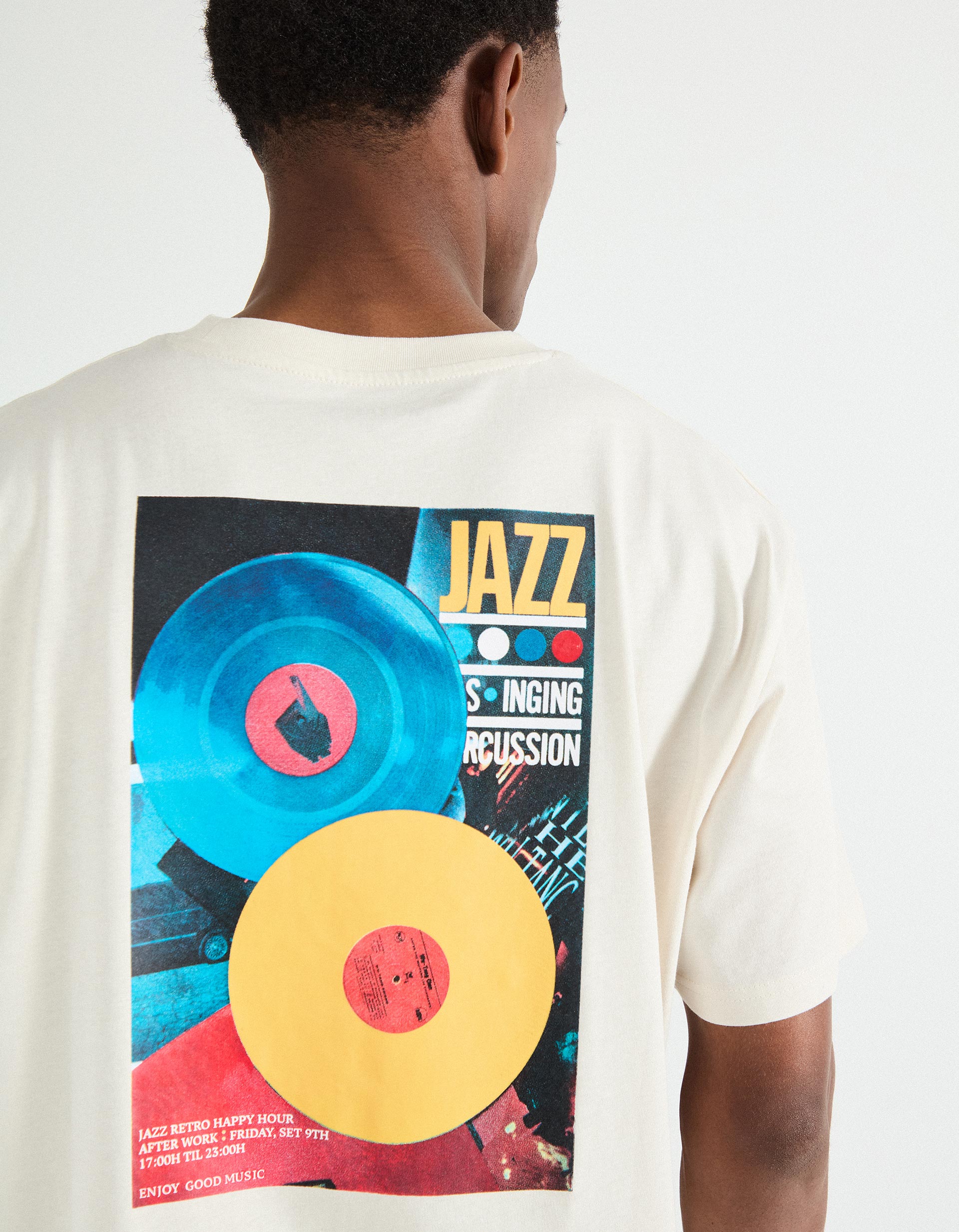 T-shirt Print, Homem, Cinzento Claro