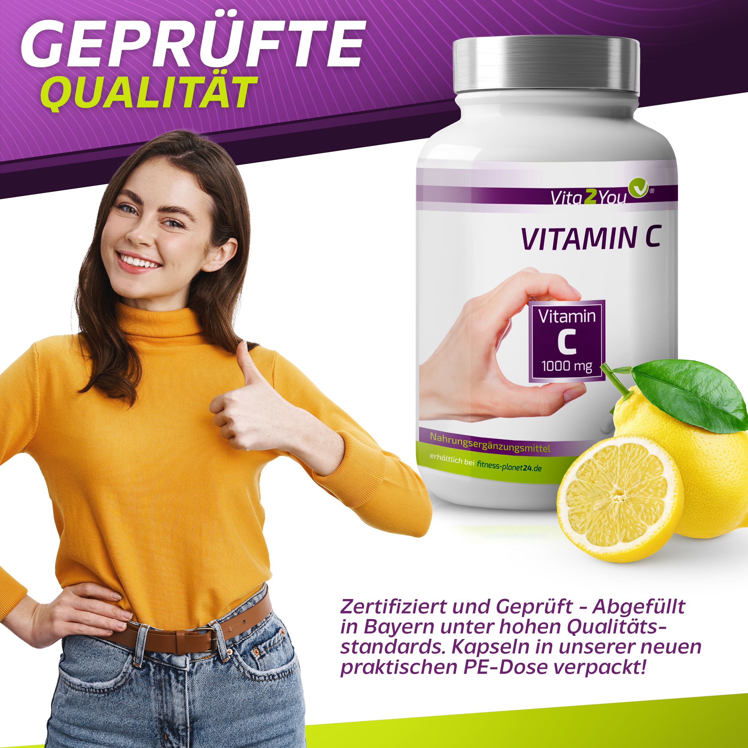 Vita2You Vitamin C 1000mg Kapseln - Hochdosiert