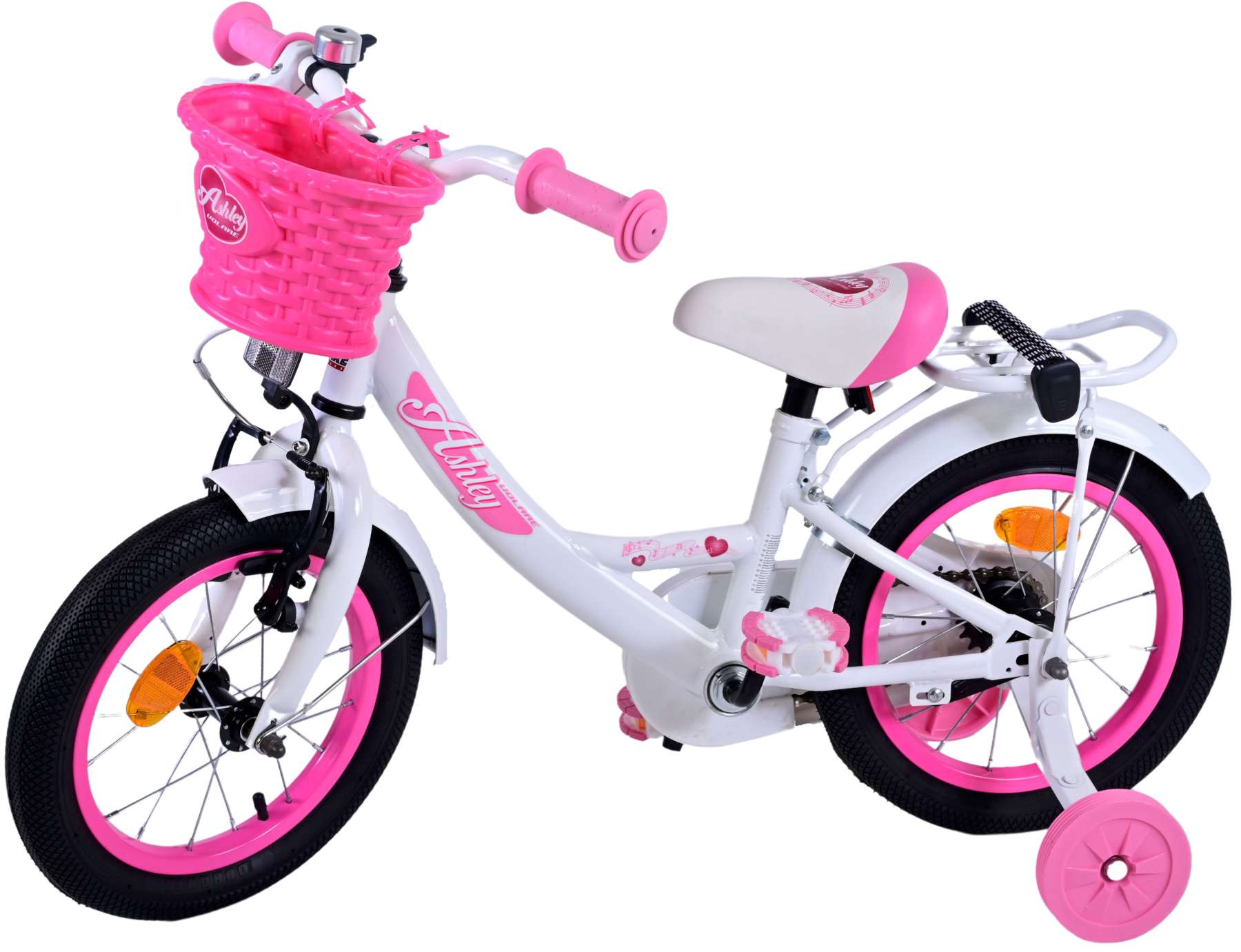 TPFSports Ashley Kinderfahrrad - Mädchen - 14 Zoll - Rücktritt + Handbremse - Weiß