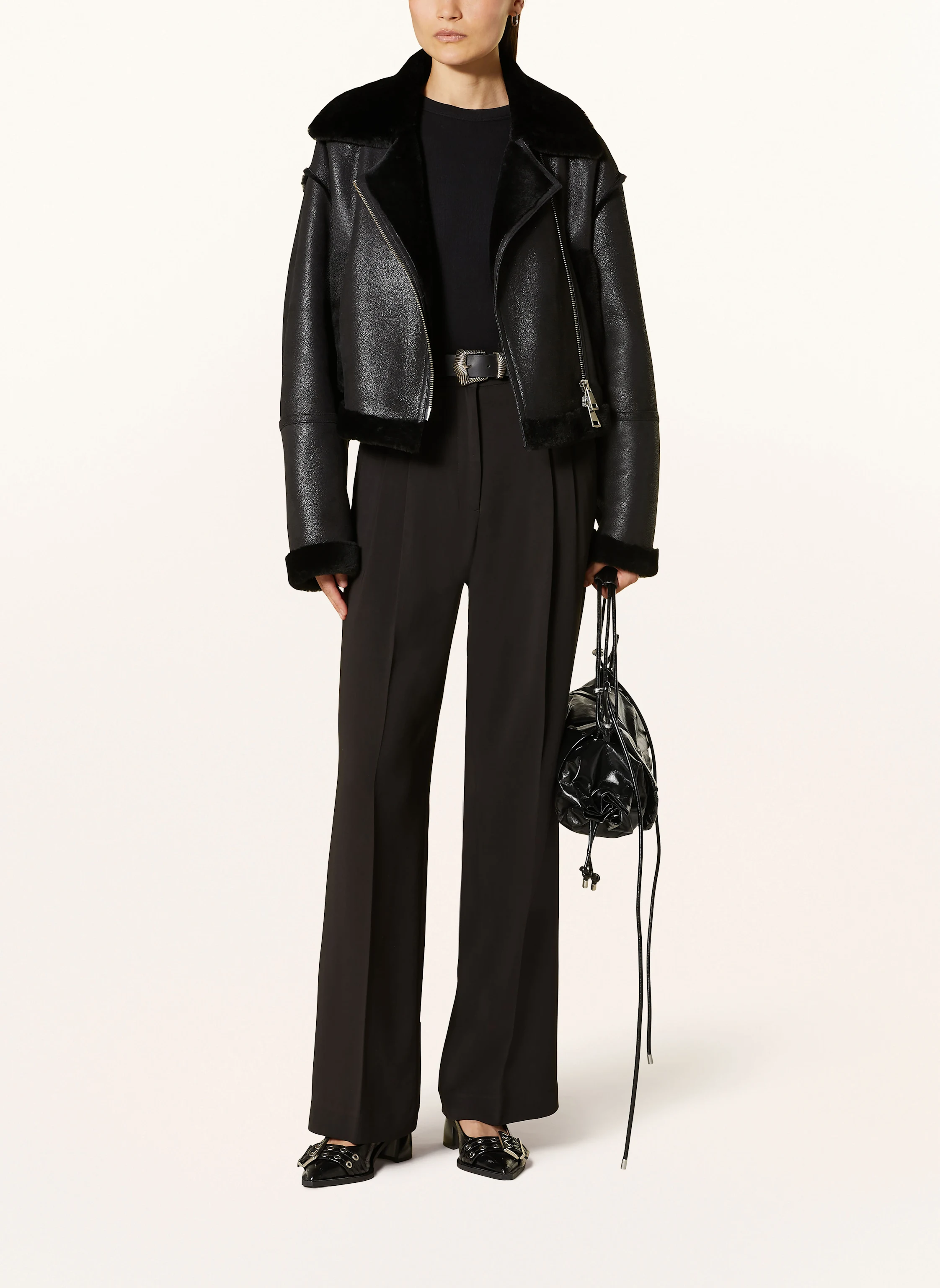 MRS & HUGS Cropped-Lederjacke