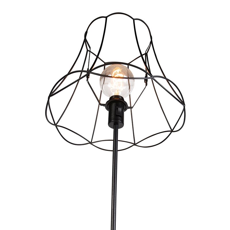 Vloerlamp zwart met Granny Frame 35 cm verstelbaar - Parte