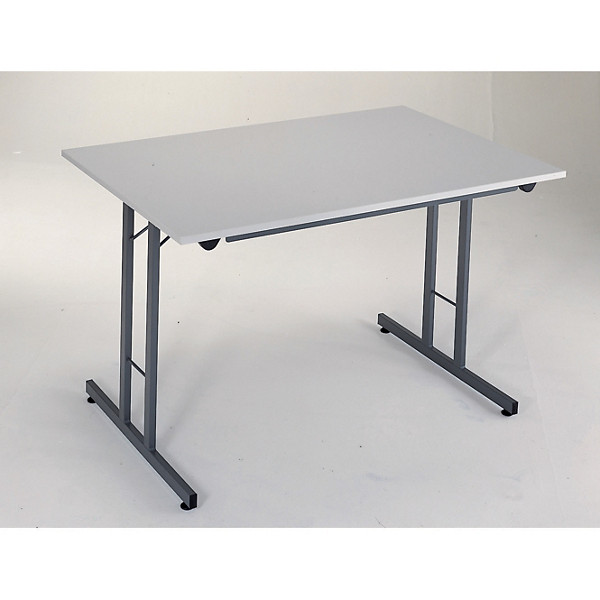 Table pliante 120 x 80 cm plateau gris/pieds gris