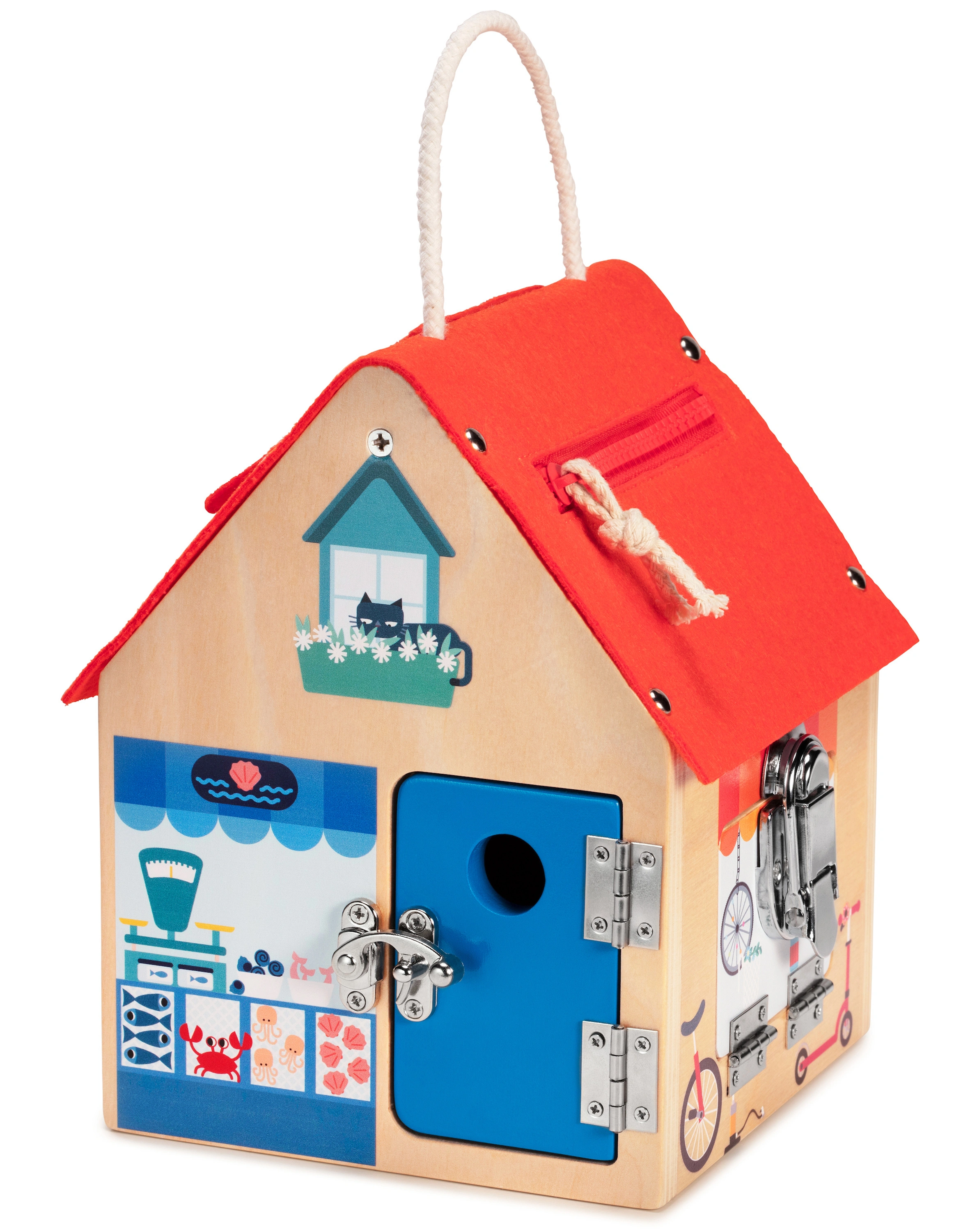 Aktivitätsspielzeug LERNHAUS MIT SCHLÖSSER aus Holz