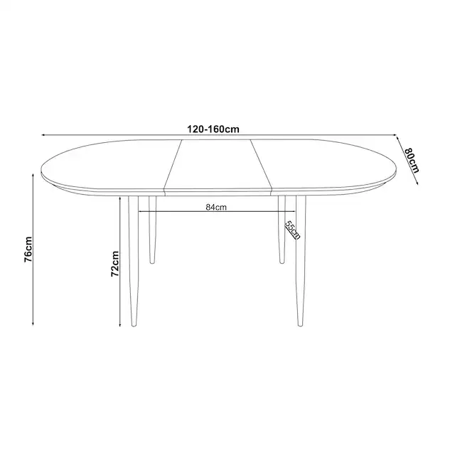 Home affaire Esstisch »Belleville« mit Anstecksplatte, ausziehbar 120-160 cm, Höhe 77 cm
