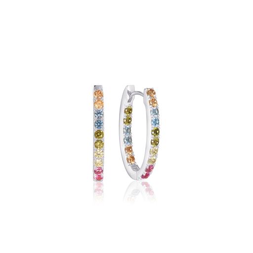Sif Jakobs Jewellery Hoop Ellisse Piccolo Øreringe, Sølv/Multi