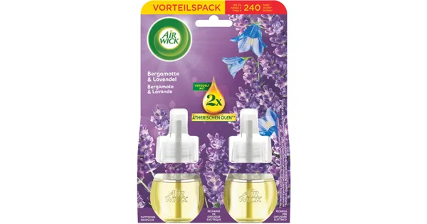 Airwick Nachfüller für Duftstecker Bergamotte + Lavendel 2 x 19 ml