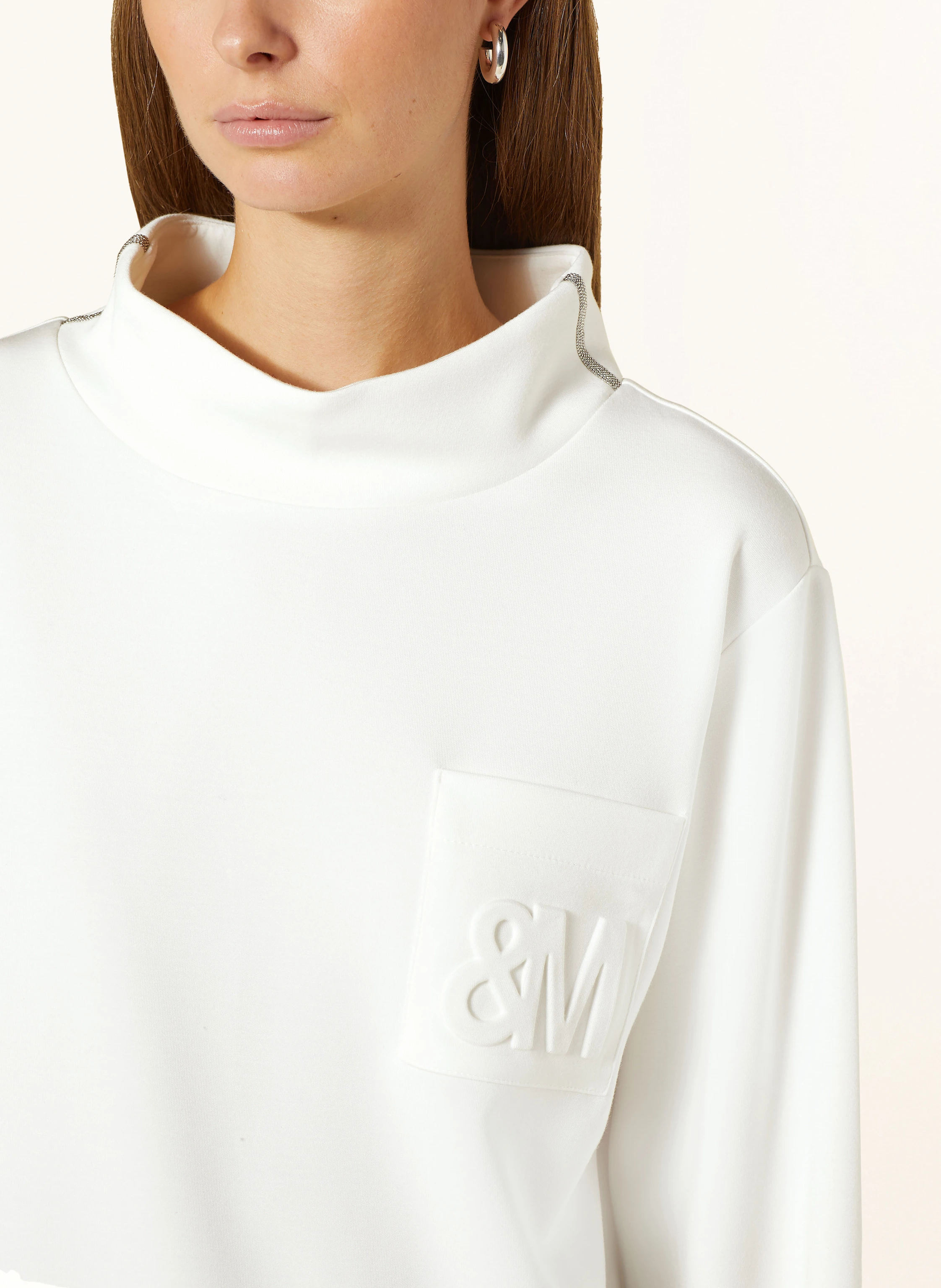 monari Sweatshirt mit Schmuckperlen