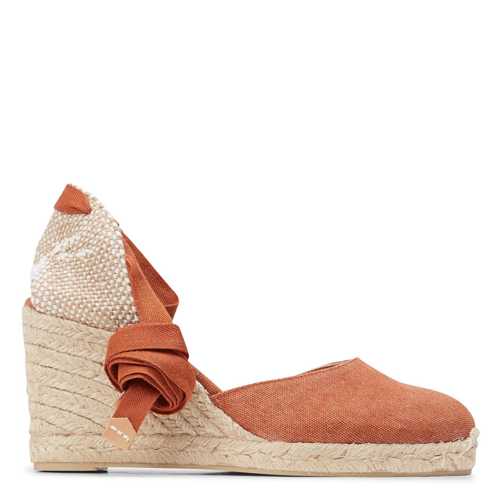 CARINA-8-002 - Espadrilles compensées en coton | Marron