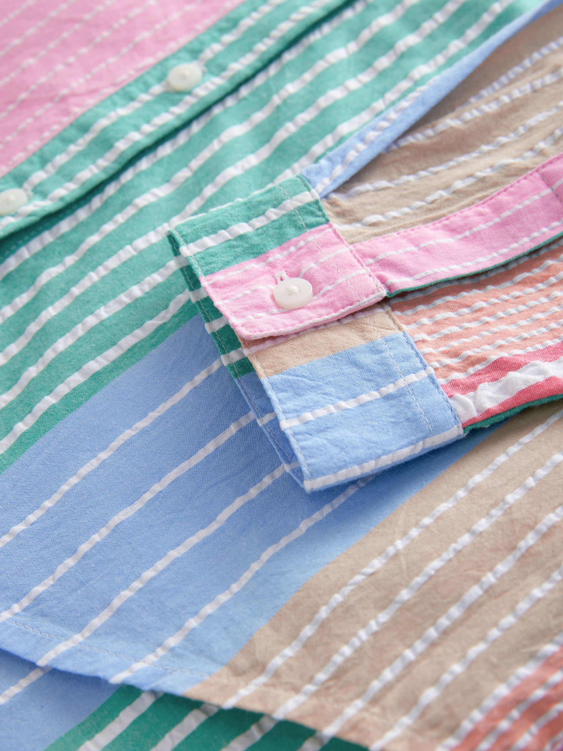 Regenboog van gemengde strepen - Oversized 100% katoenen overhemd (3-16jaar)
