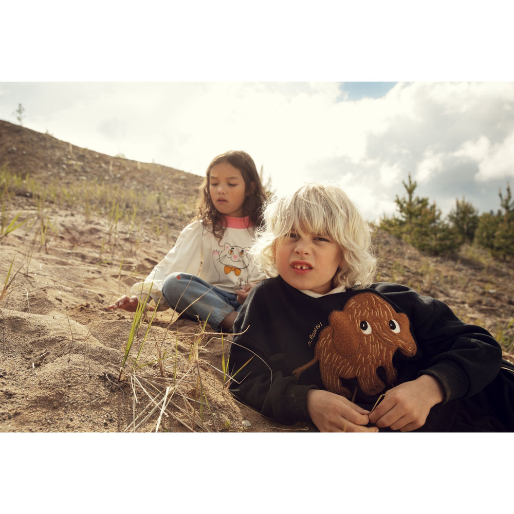Køb Mini Rodini Black Mammoth Chenille Sweatshirt
