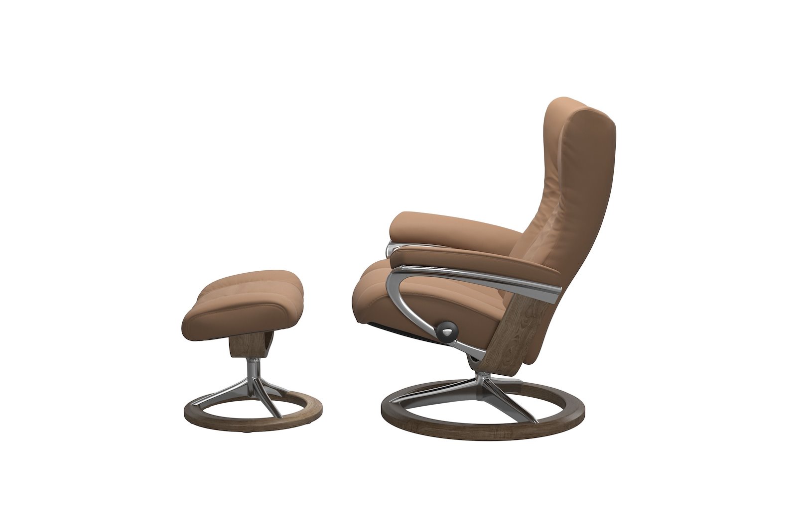 Wing lenestol m/krakk i hud Batick Latte - Signature - Polert - Smoked Oak