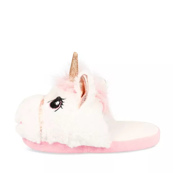Chaussons peluche licorne BLANC LOVELY SKULL