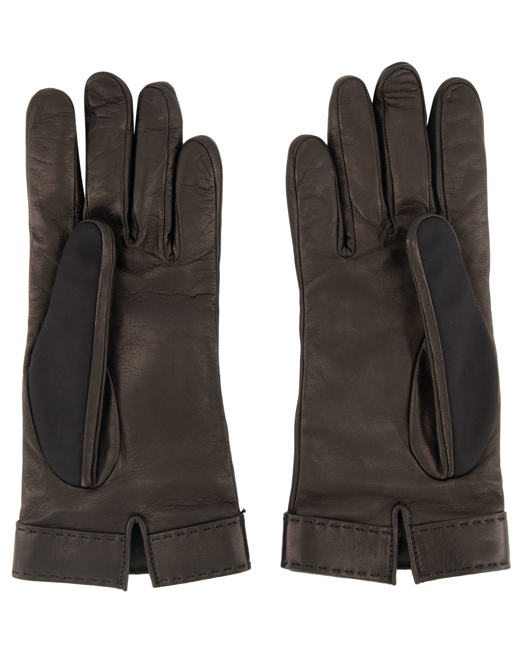 Prada| Damen Lederhandschuhe mit Re-Nylon und Kaschmir-Futter