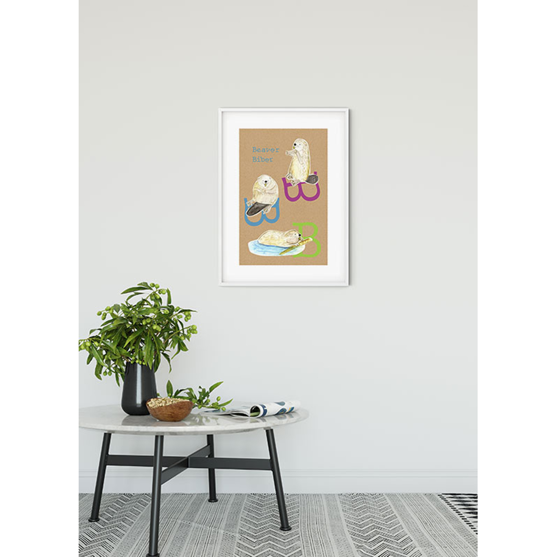 Wandbild ABC ANIMAL B - bunt - 50x70 cm