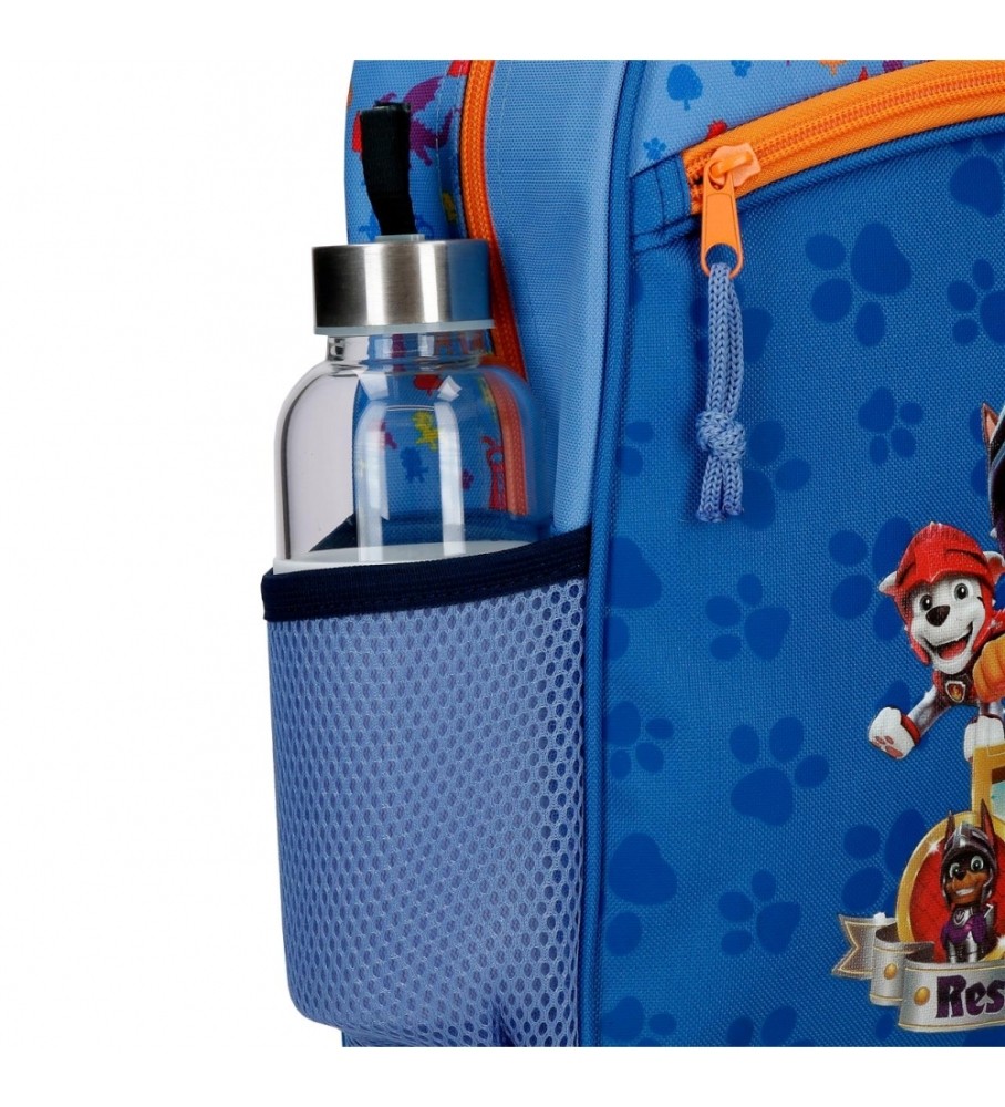 Mochila Joumma Bags Paw Patrol Rescue Knights 33cm com carrinho azul