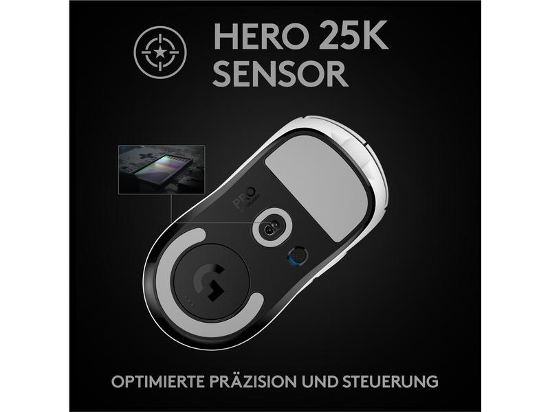 Logitech Gaming-Maus Pro X Superlight Weiss Extrem leichte Gaming-Maus mit leistungsvoller Performance