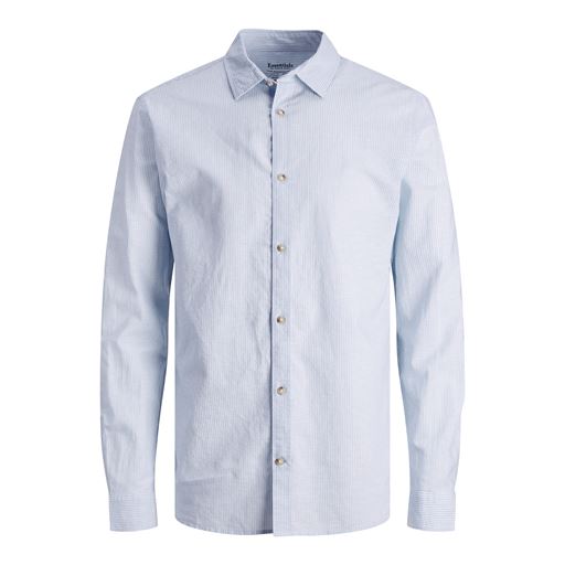 Jack&Jones Summer Linen Blend Skjorte, Cashmere Blue/ White, XXL