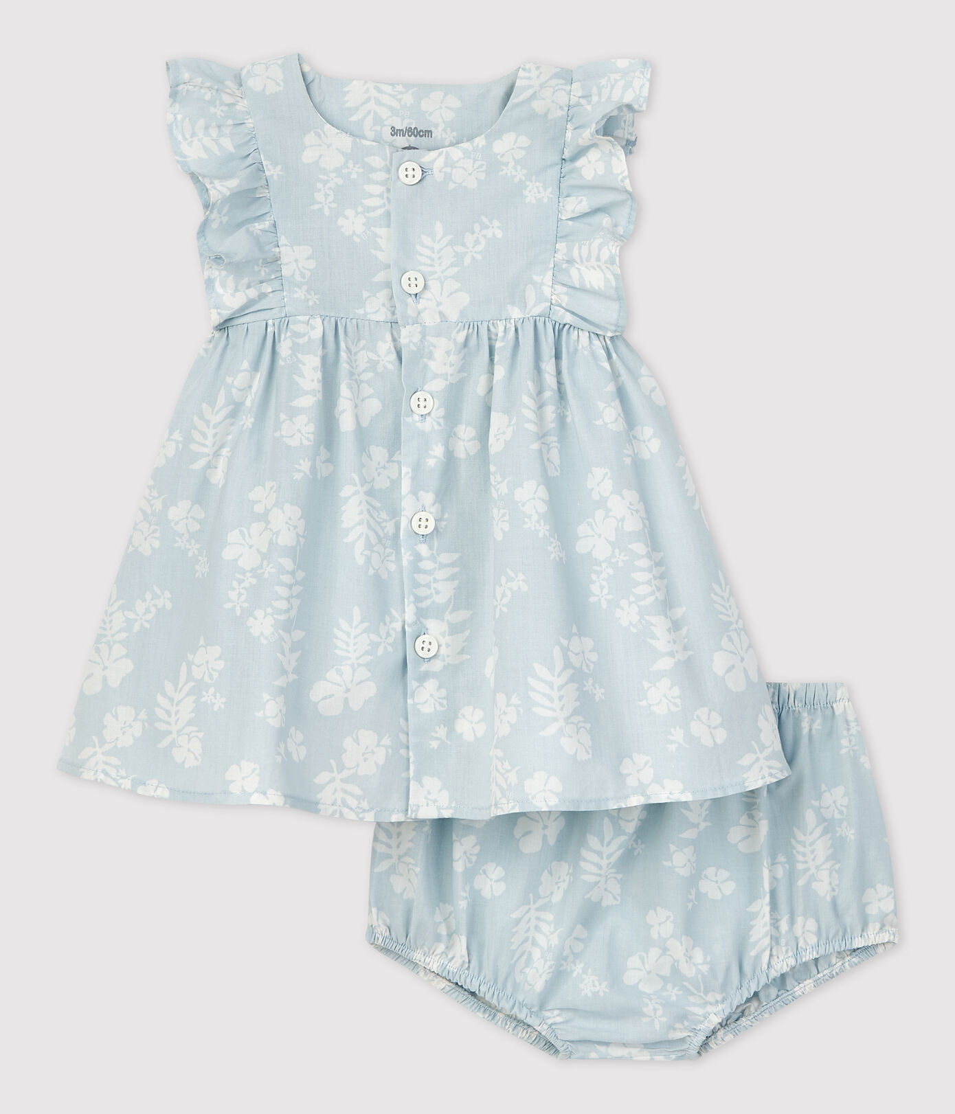 Robe avec bloomer imprimé Hawaï en popeline bio bébé
