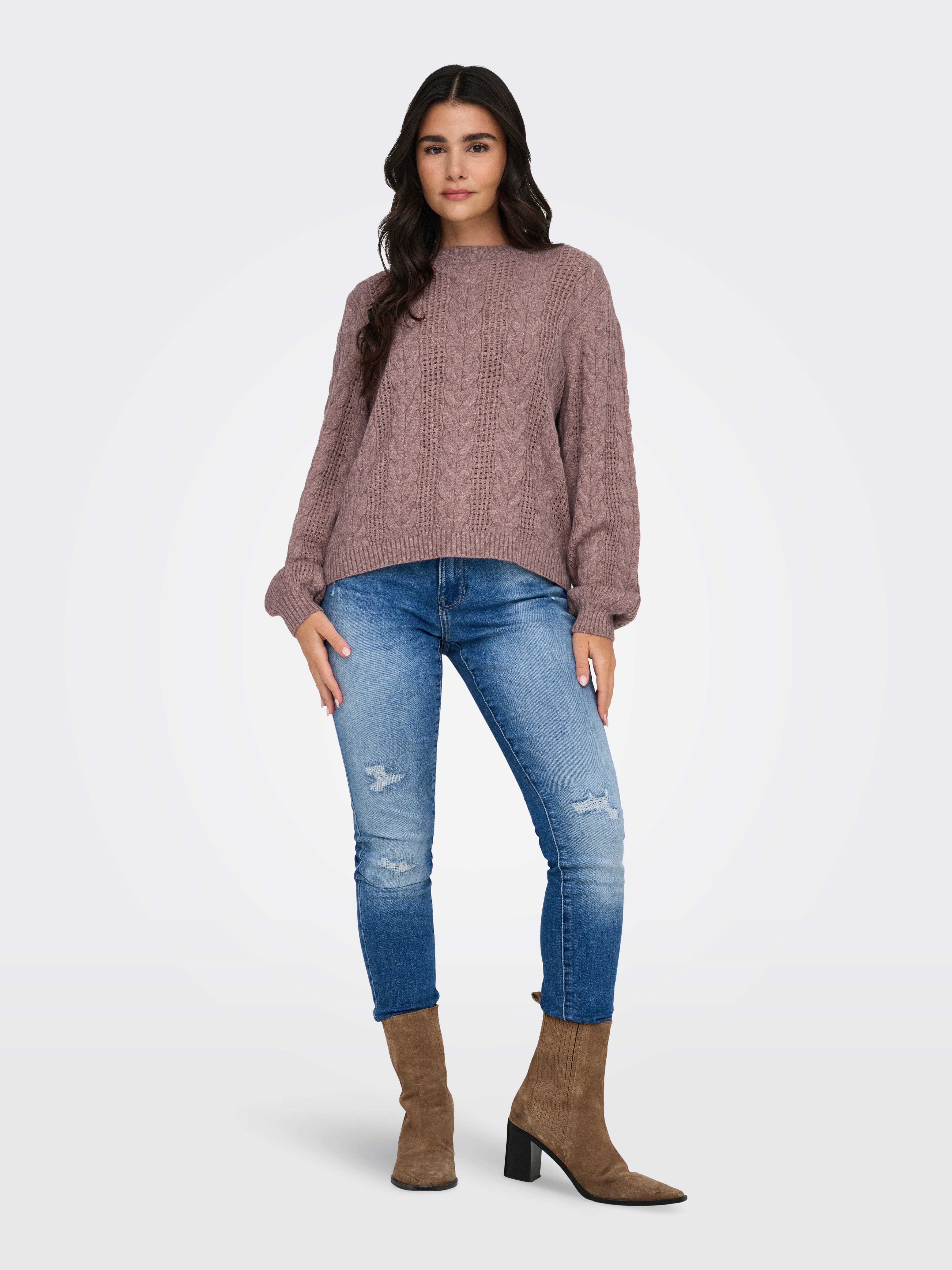 ONLRUBINA Strickpullover Rose Brown
