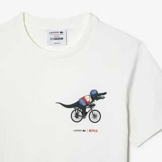 T-shirt femme Lacoste x Netflix en jersey de coton biologique T-Shirts - Blanc - Lacoste - Femme