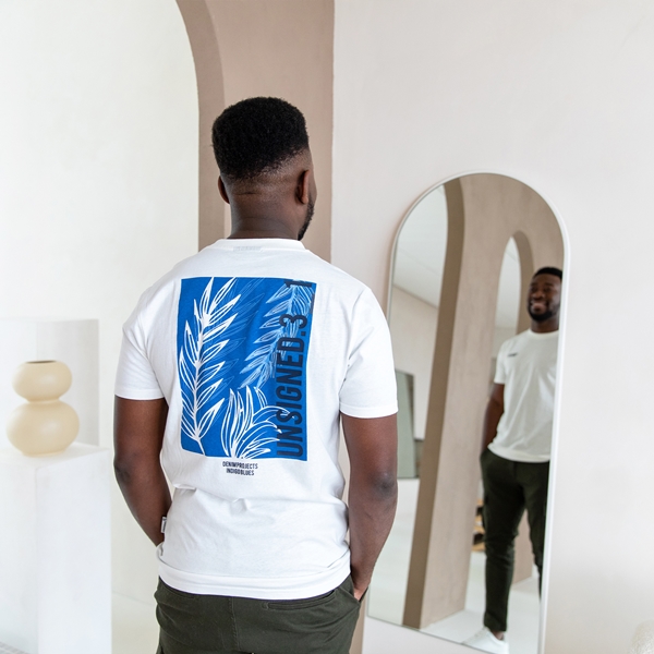 Unsigned heren T-shirt wit met backprint
