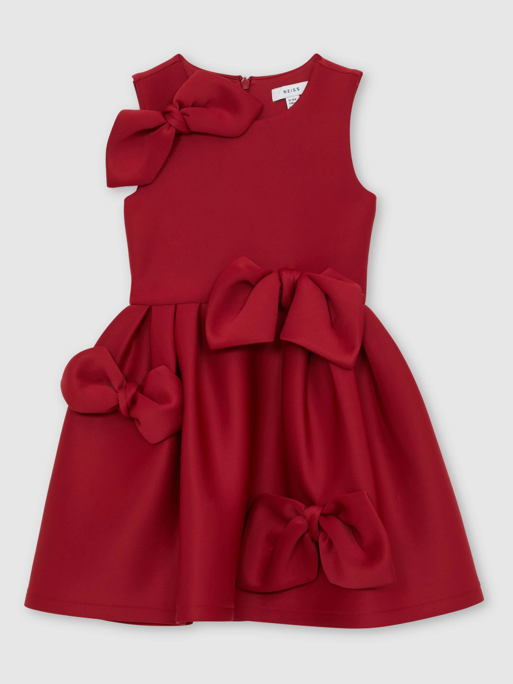 Rood - Reiss Joey Scuba Bow-Detail Flared Dress