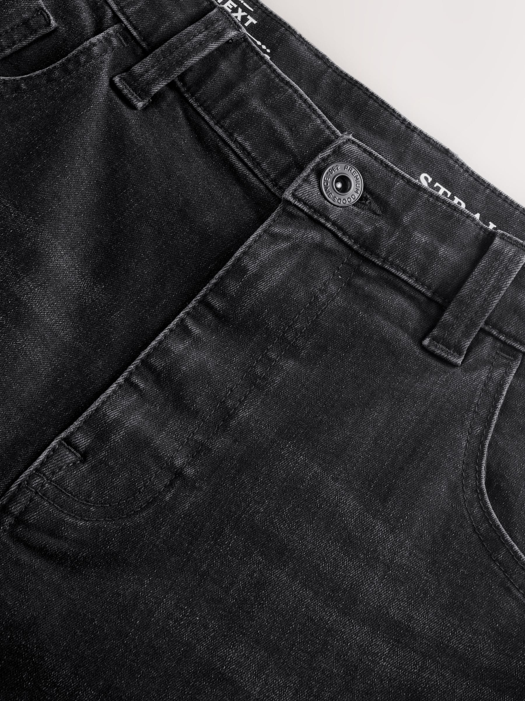 Zwart - Straight fit - Stretch denim short