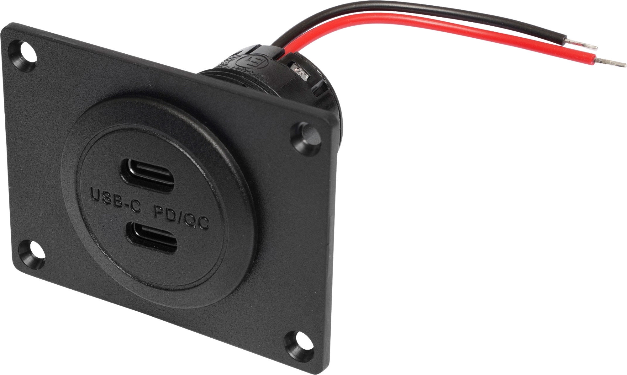 ProCar Power USB-C Doppelsteckdose mit Power Delivery und Quick Charge inkl. Montageplatte