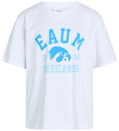 Grunt T-Shirt - Pliketone - Weiß m. Blau Print